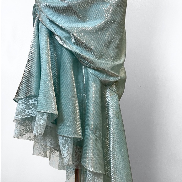 80s New Leaf by Samir one shoulder lurex prom dress - Picture 4 of 6